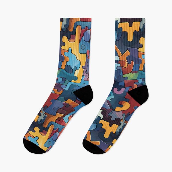 Item preview, Cubist Chaos: Mismatched Puzzle Pieces in 4D Technicolor designed and sold by polonuim210.