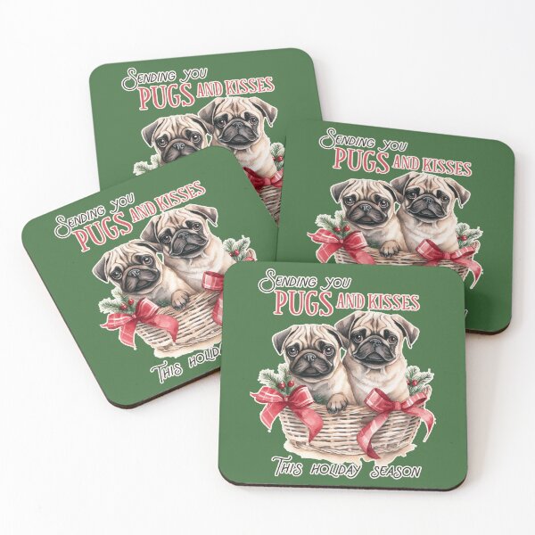 Item preview, Sending you Pugs and Kisses This Holiday Season Cute Pug Dog Funny Dog Humor designed and sold by JoyOfHopeStore.