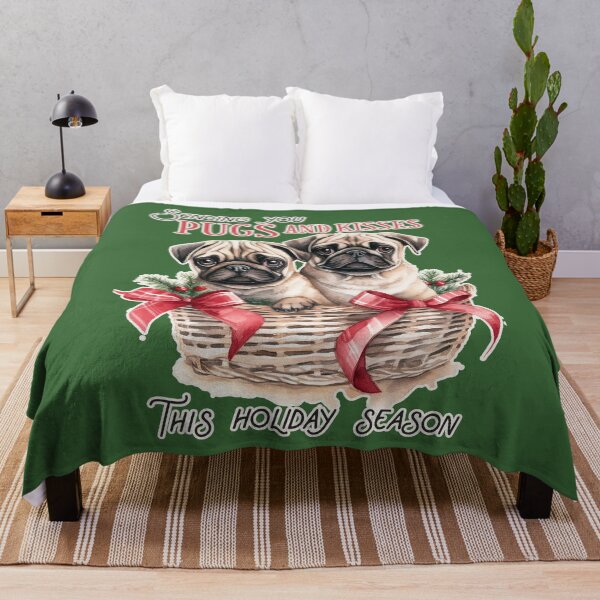 Item preview, Sending you Pugs and Kisses This Holiday Season Cute Pug Dog Funny Dog Humor designed and sold by JoyOfHopeStore.
