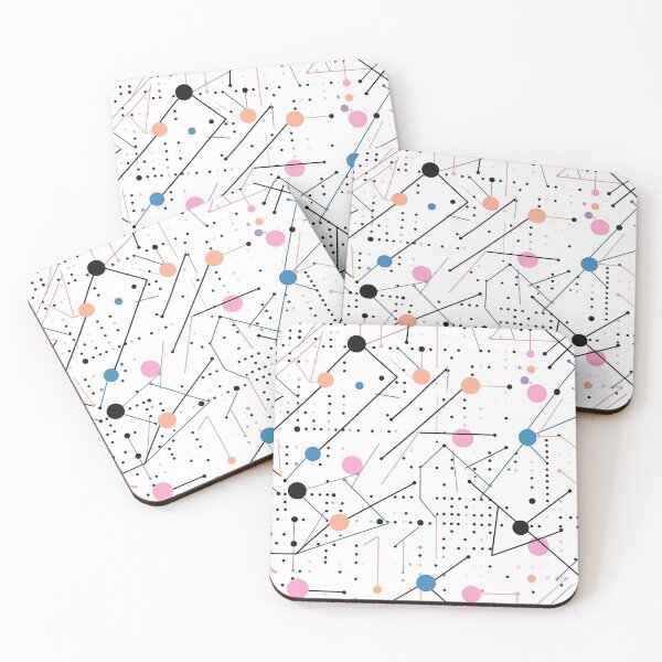 Item preview, Elegant Intersection - Black Line Art with Dots designed and sold by PaintbrushPlace.