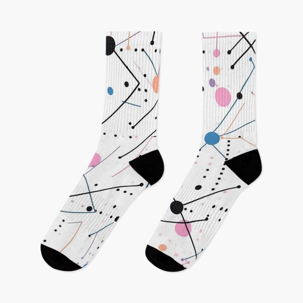 Item preview, Elegant Intersection - Black Line Art with Dots designed and sold by PaintbrushPlace.