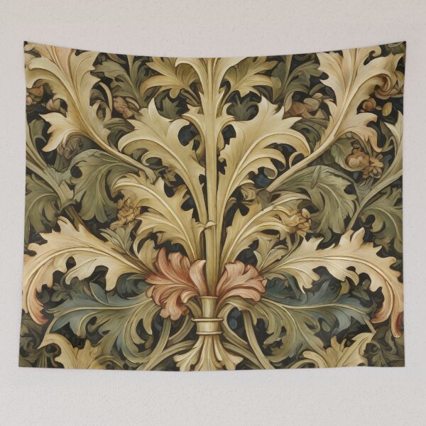 Item preview, Botanical Splendor Acanthus in William Morris Style designed and sold by Tamas Das.