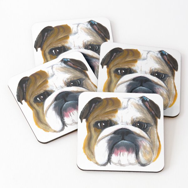 Item preview, English Bulldog acrylic painting designed and sold by Funsize-Art.