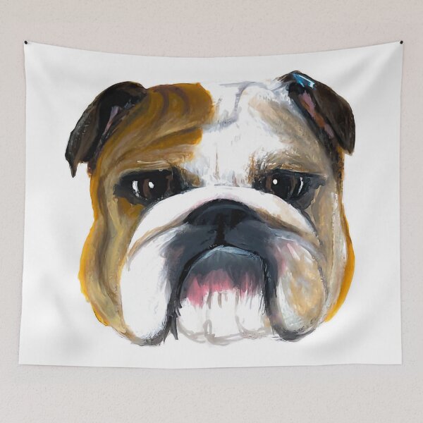 Item preview, English Bulldog acrylic painting designed and sold by Funsize-Art.