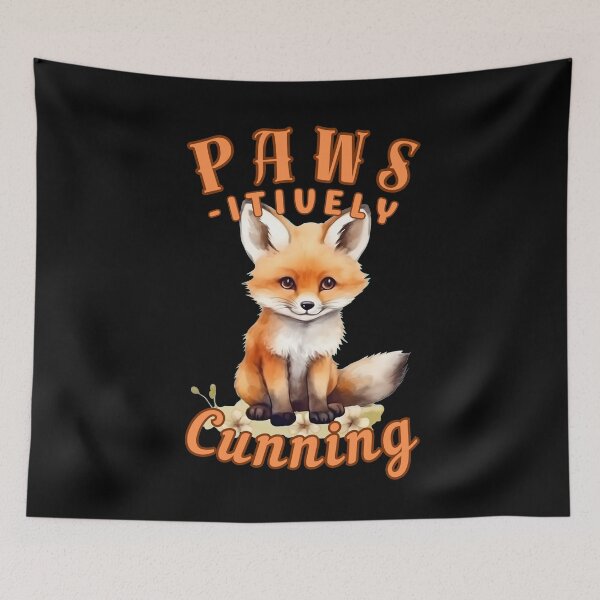 Item preview, Paws-Itively Cunning. fox watercolor designed and sold by FoxVibes.