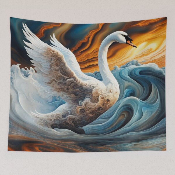 Item preview, Embroidered White Swan designed and sold by purplesensation.