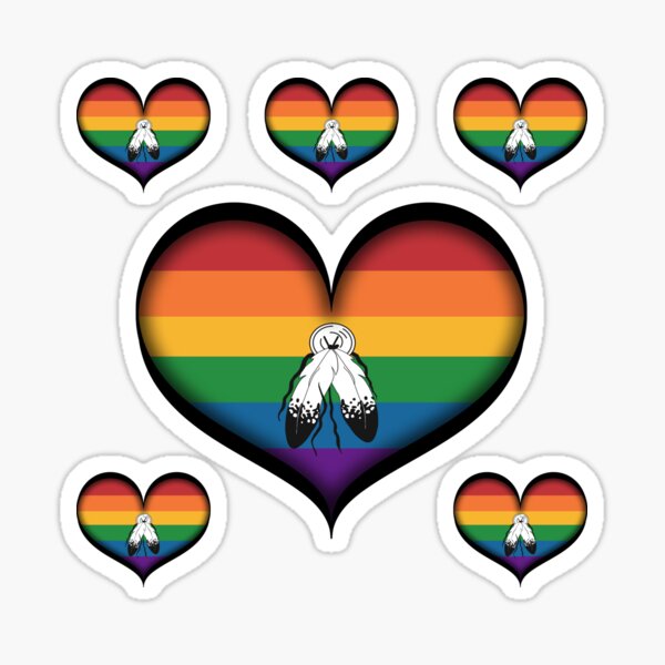 Large Vector Heart in Two Spirit Pride Flag Sticker