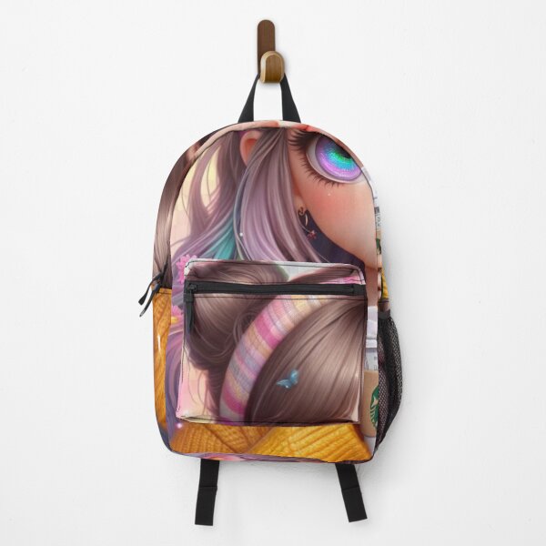 Item preview, Aesthetic Cute Big-eyed Girl Coffee Colourful designed and sold by AIExpressive.