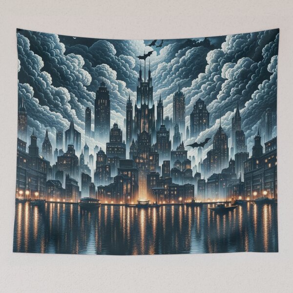 Item preview, Midnight Metropolis: A Nocturnal Symphony of Light and Shadow designed and sold by EntchantedHues.