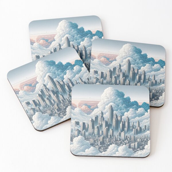 Item preview, Cloud-Crowned Metropolis: A Symphony of Sky and Steel designed and sold by EntchantedHues.