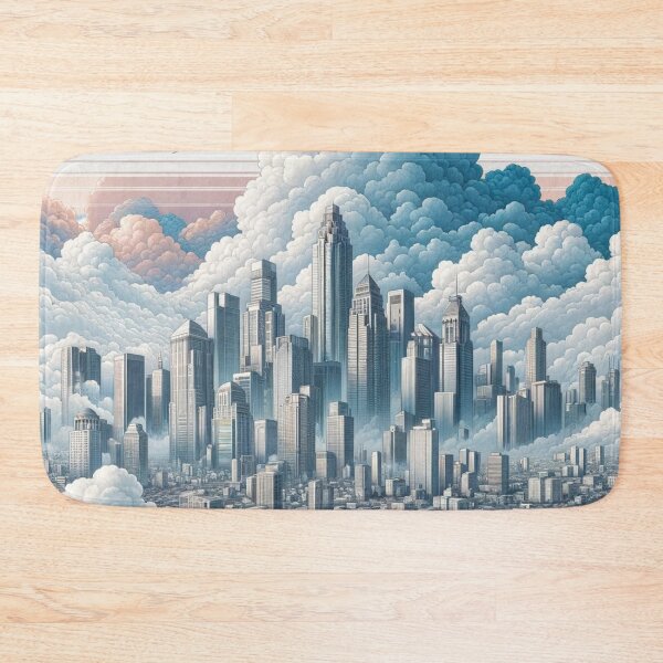 Item preview, Cloud-Crowned Metropolis: A Symphony of Sky and Steel designed and sold by EntchantedHues.