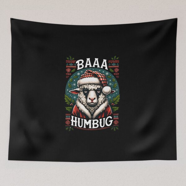 Item preview, Funny Christmas Ugly Sweater - Bah Humbug Sheep designed and sold by goldentusk.