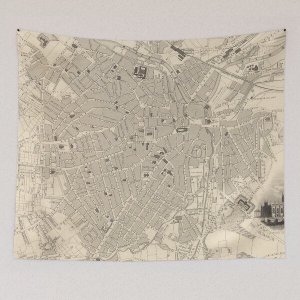 Item preview, Vintage Map of Sheffield England (1851) designed and sold by BravuraMedia.