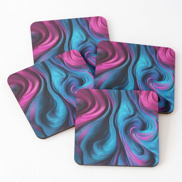 Item preview, Modern Abstract Fluid Art-Blue and Pink- designed and sold by artcolory.