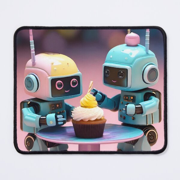 Item preview, Cute Robots with a Cupcake designed and sold by HalluciGenetics.