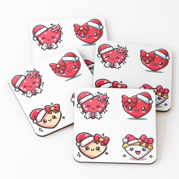 Item preview, Corazón navideño kawaii designed and sold by graphic-genie.