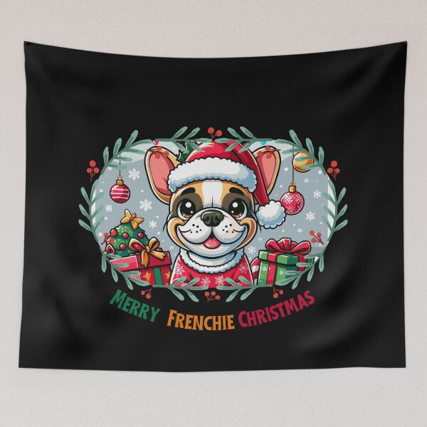 Item preview, Merry Christmas Frenchie Celebration - Cute Frenchie with Festive Decorations designed and sold by Jurady.