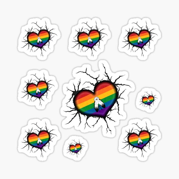 Two-Spirited Heart Thrown into Cracked surface Sticker