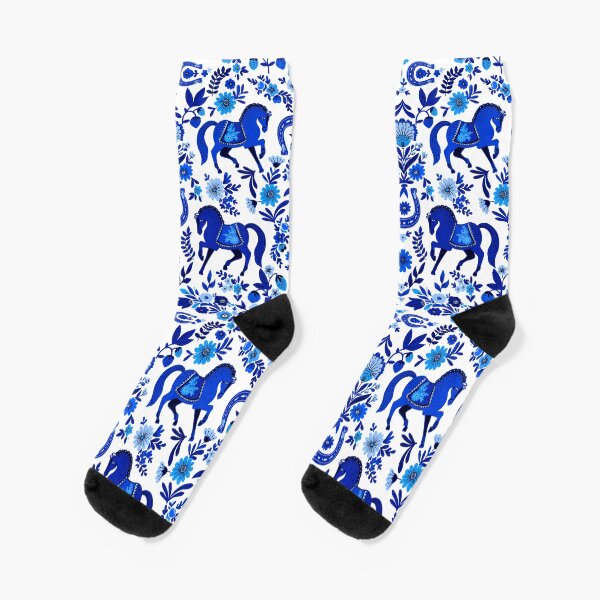 Item preview, RETRO BLUE HORSE PATTERN designed and sold by THE PRINTED SQUARE STUDIO.