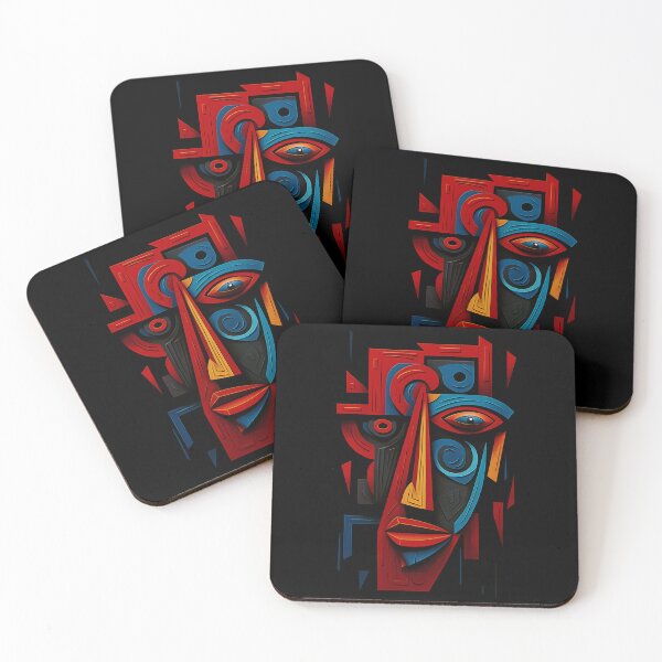 Item preview, Colorful Cubist Face Abstract Geometric Portrait designed and sold by giovanni monasta.