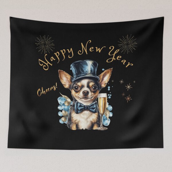 Item preview, Happy New Year, Chihuahua  Toasts to the New Year! designed and sold by Hibiskusmond.