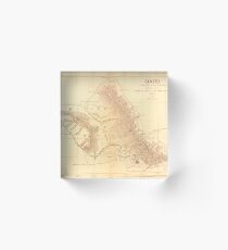 Vintage Map of Oahu Hawaii (1901) Acrylic Block