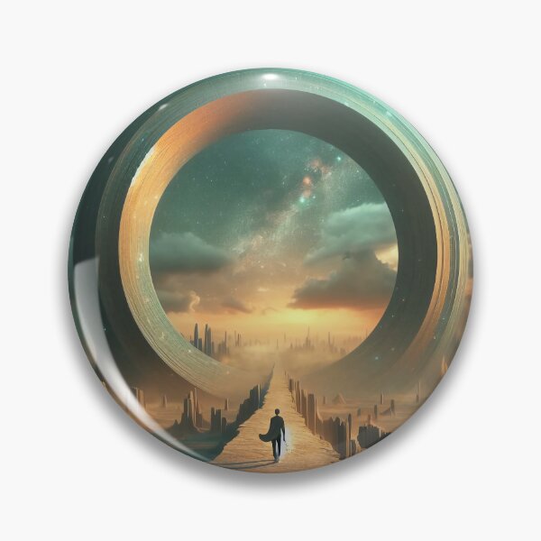 Item preview, Surreal landscape of a man standing in front of a portal to another dimension designed and sold by DragonPurple.