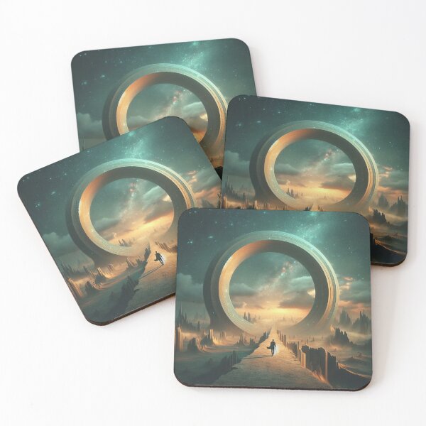 Item preview, Surreal landscape of a man standing in front of a portal to another dimension designed and sold by DragonPurple.