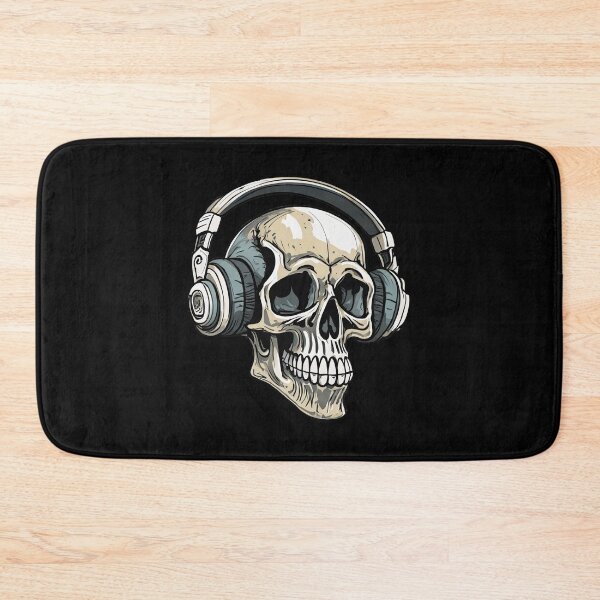 Item preview, Skull with headphone drawing designed and sold by Blondiabshop.