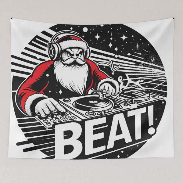 Item preview, Festive Santa Cluas DJ Funny Christmas t shirt designed and sold by SideKickCreates.