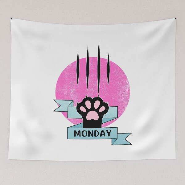 Item preview, Monday Meme | Cat Paw | Teal and Pink designed and sold by ObsidianDaz.