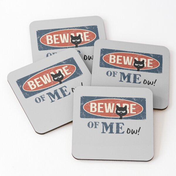 Item preview, Beware Of Meow! Funny Casual Sarcastic Angry Black Cat designed and sold by Skizzenmonster.