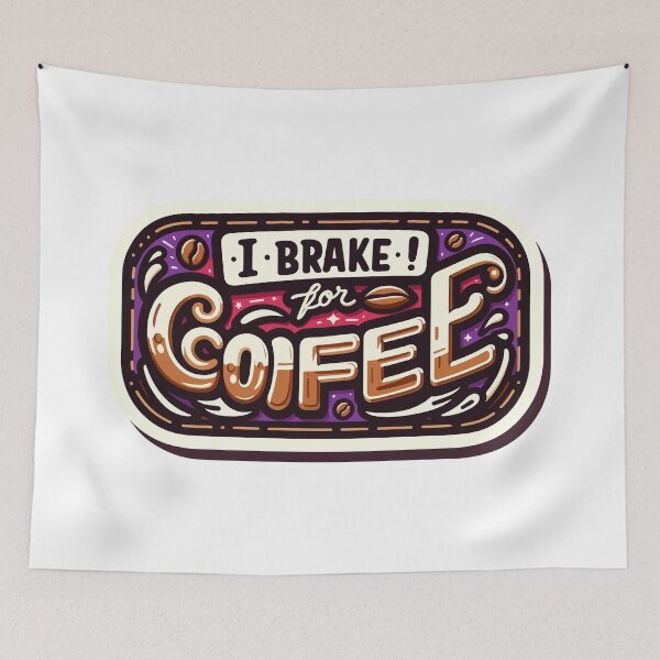Item preview, Funny Coffee Lover Bumper Sticker Design - I Brake for Coffee designed and sold by AzureRegalia.