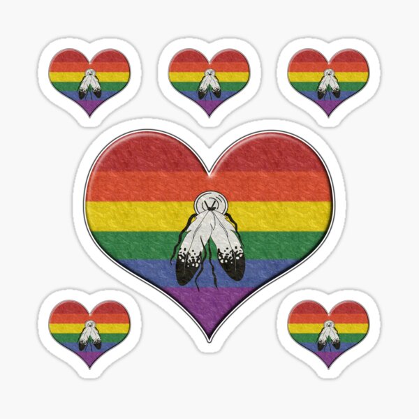 Large Two-Spirited Pride Flag Colored Heart Sticker