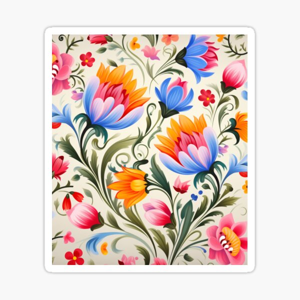 Item preview, Artistic Mastery: Colorful Polish Floral Pattern with a Dutch and Flemish Touch designed and sold by Px  Print.