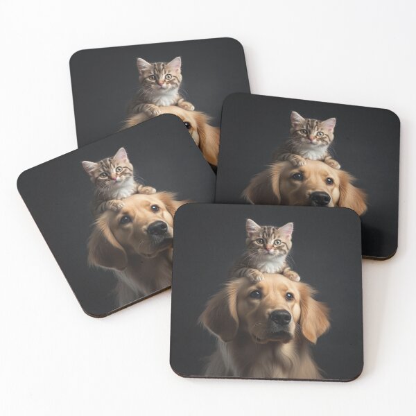 Item preview, Caninecore Harmony: Little Kitten on Golden Retriever - Perceptual Essence designed and sold by Michele Lobgianizze.