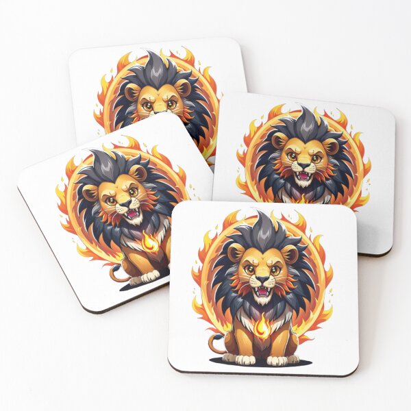 Item preview, Cute lion monster with fire cercle  designed and sold by Ella_Sketch.