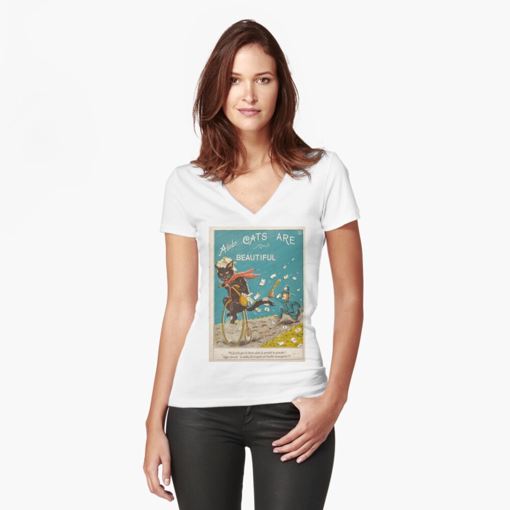 Item preview, Fitted V-Neck T-Shirt designed and sold by EchoppeDeLoki.