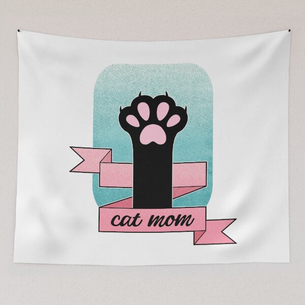 Item preview, Cat Mom | Cat Paw | Teal and Pink  designed and sold by ObsidianDaz.