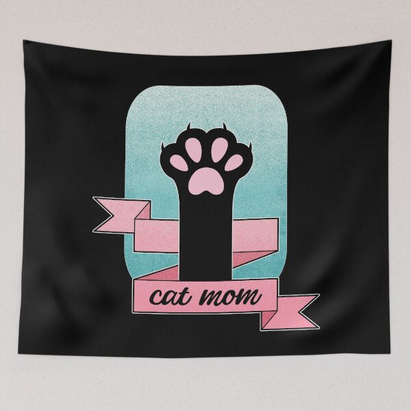 Item preview, Cat Mom | Cat Paw | Teal and Pink  designed and sold by ObsidianDaz.