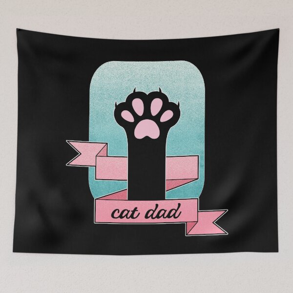 Item preview, Cat Dad | Cat Paw | Teal and Pink  designed and sold by ObsidianDaz.