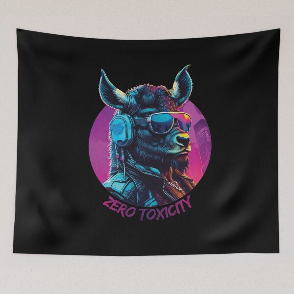 Item preview, Synthwave wisent in sunglasses - Zero toxicity designed and sold by HarridanCreates.