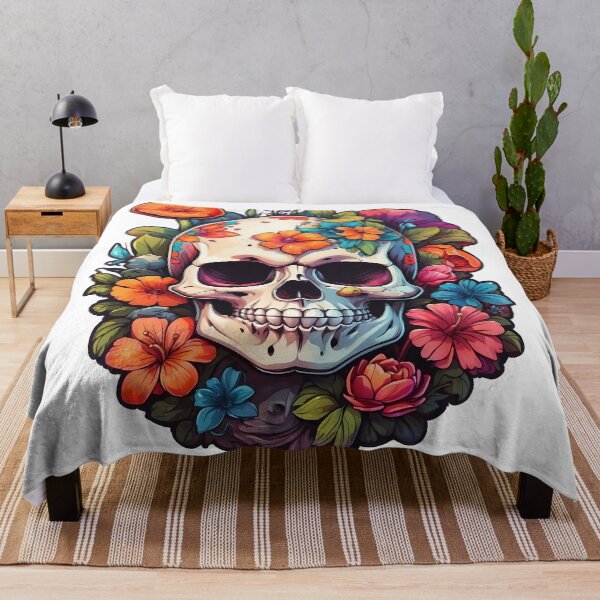 Item preview, Skull with flowers designed and sold by wplamkung.