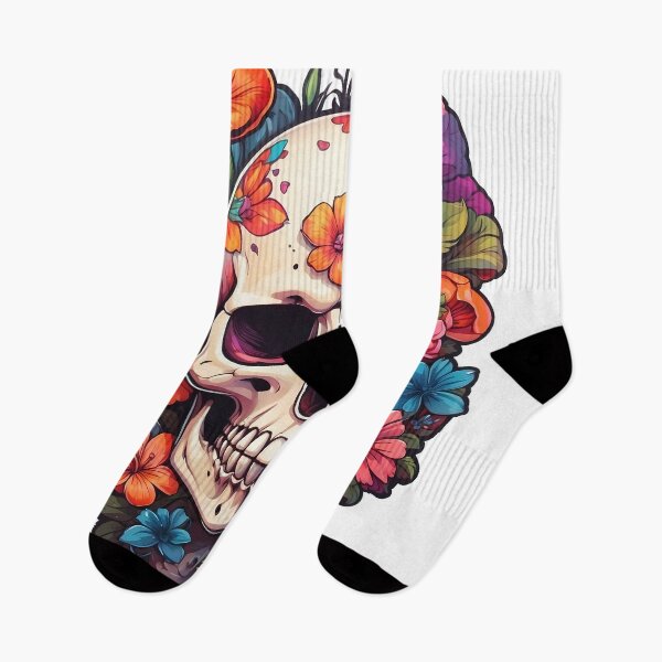 Item preview, Skull with flowers designed and sold by wplamkung.
