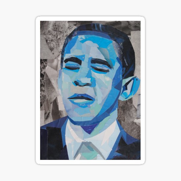 Blue Barack Obama Sticker