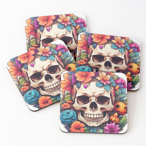 Item preview, Skull with flowers designed and sold by wplamkung.