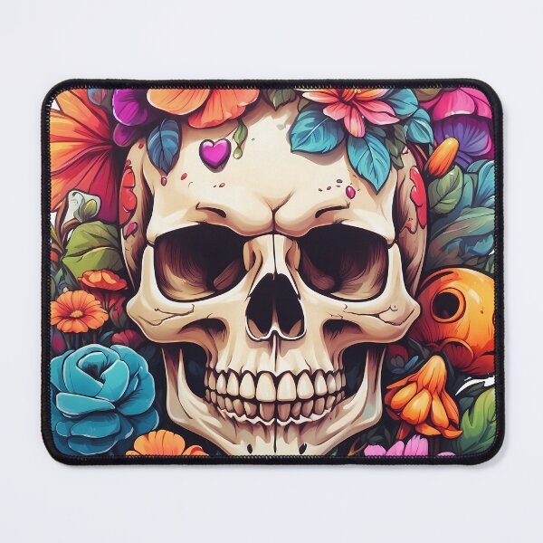 Item preview, Skull with flowers designed and sold by wplamkung.