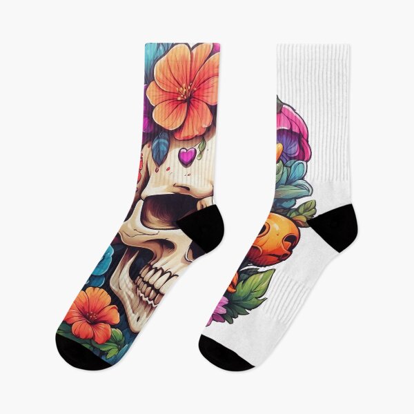 Item preview, Skull with flowers designed and sold by wplamkung.