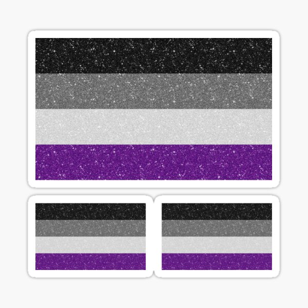 Faux Glitter Asexual Pride Flag Background Sticker