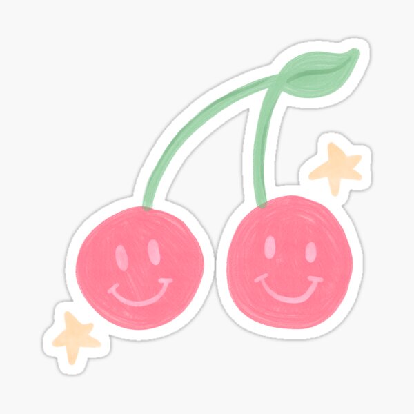 cherries with smiley faces Sticker